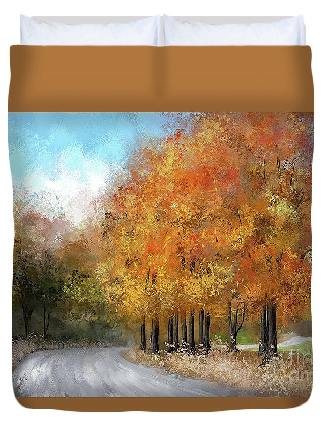 Autumn Duvet Cover featuring the digital art Almost There by Lois Bryan