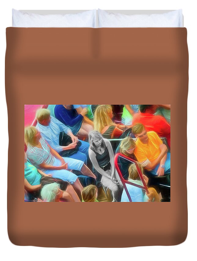 Isolation Duvet Cover featuring the photograph Alone Together by Harry Spitz