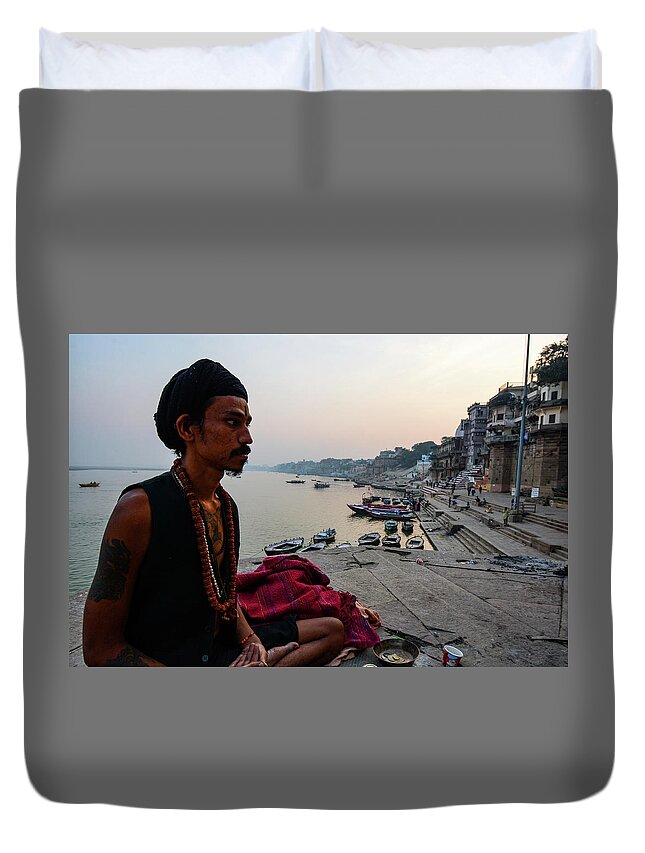 Varanasi Duvet Cover featuring the photograph Mystic River - Ganges River Ghats, Varanasi. India by Earth And Spirit