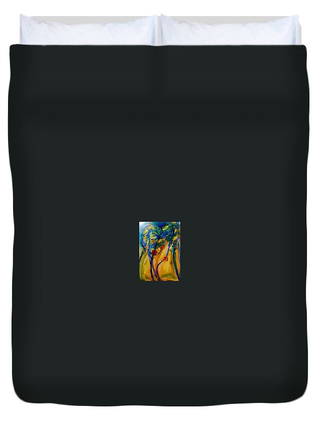 Always Duvet Cover featuring the painting Always improving by Judith Desrosiers