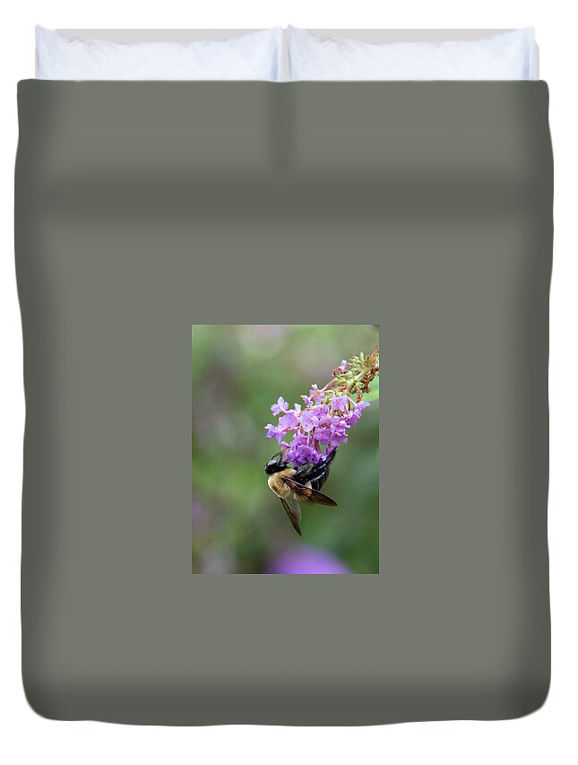 Bush Duvet Cover featuring the photograph Always Working by Gina Fitzhugh