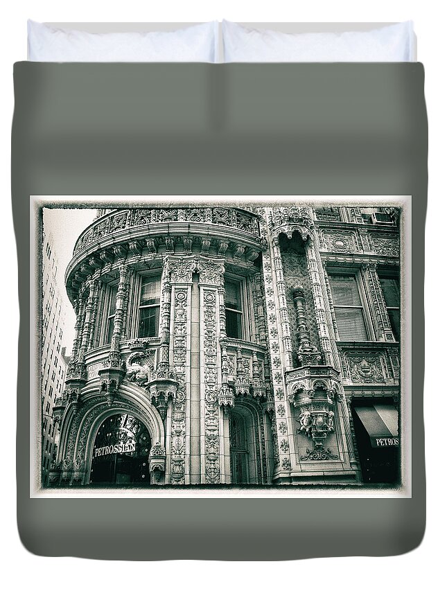 Petrossian Duvet Cover featuring the photograph Alwyn Court by Jessica Jenney