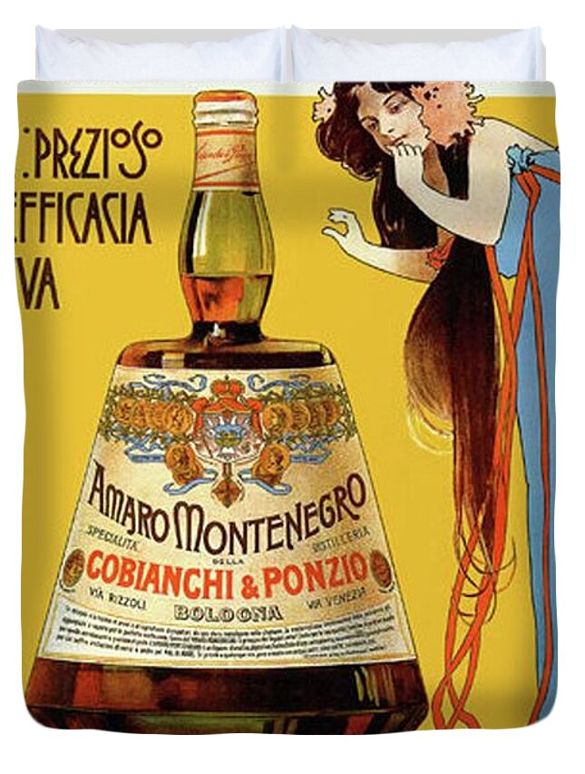 Amaro Montenegro Vintage Duvet Cover by Thomas Lee - Pixels