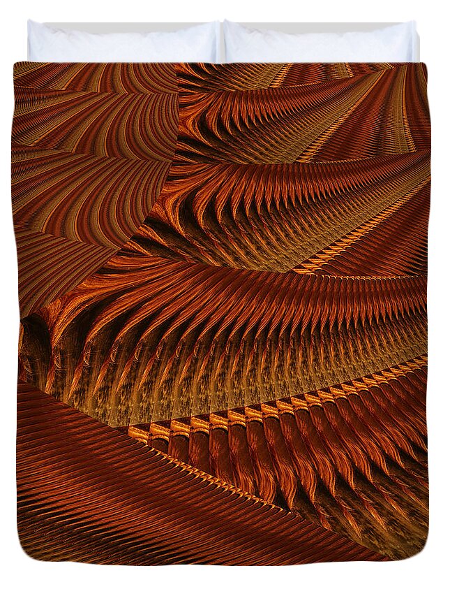 Fractal Duvet Cover featuring the digital art Amber Melody by Stephane Poirier