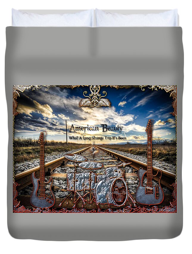 American Beauty Duvet Cover featuring the digital art American Beauty by Michael Damiani