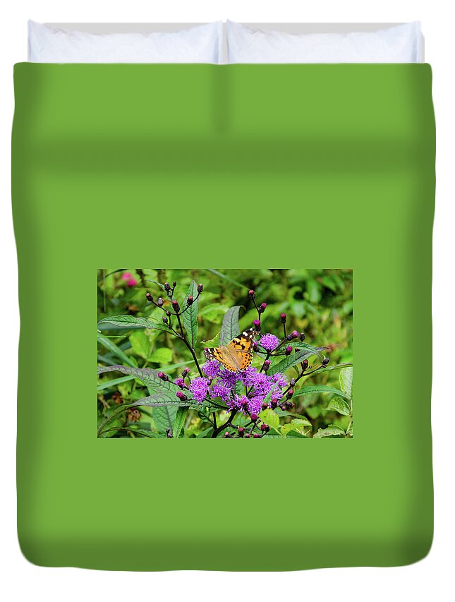 American Painted Lady Duvet Cover featuring the photograph American Painted Lady by Kristin Hatt