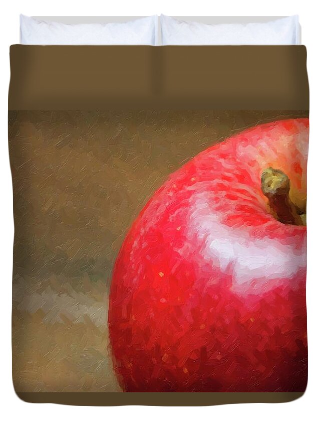 Apple Duvet Cover featuring the photograph An Apple a Day by Carolyn Ann Ryan