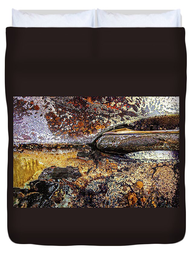 Abstract Duvet Cover featuring the photograph Ancient Artifact by Liquid Eye