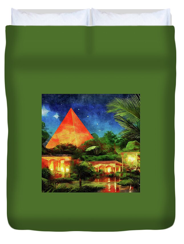 Ancient Egypt Duvet Cover featuring the digital art Ancient Travels by Ally White