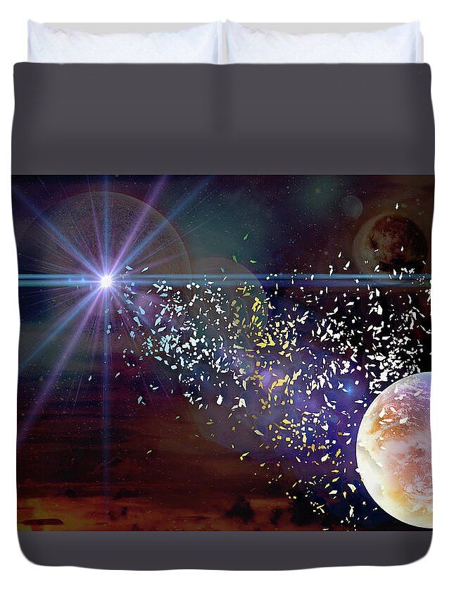 Abstract Duvet Cover featuring the digital art And GOD create Humanity by Daniel Martin