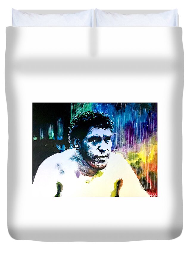 Andre The Giant Duvet Cover featuring the painting Andre The Giant by Joel Tesch
