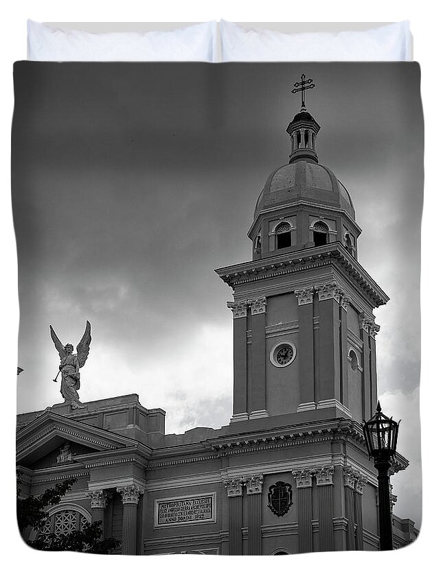 Cuba Duvet Cover featuring the photograph Angel Amid the Storm by M Kathleen Warren
