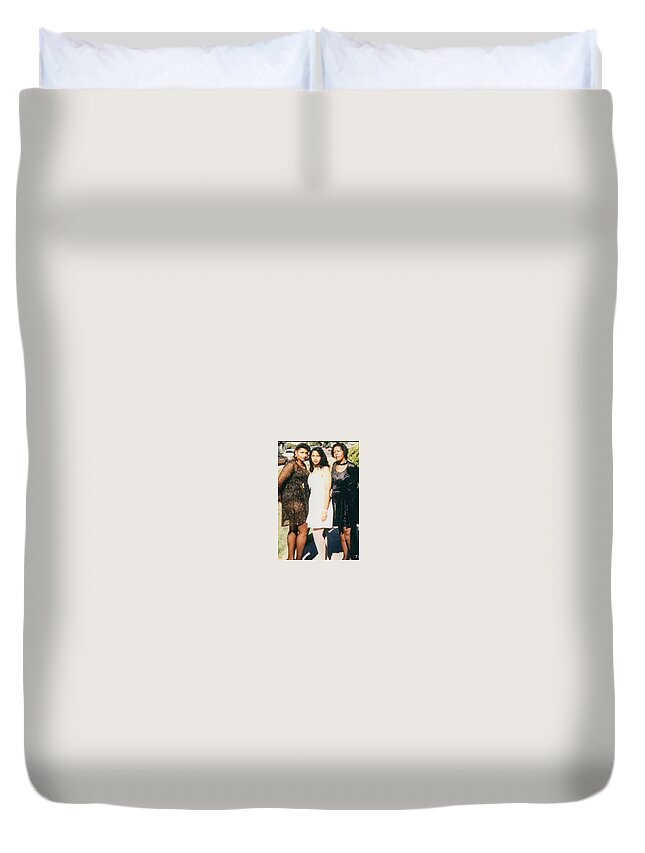  Duvet Cover featuring the drawing Angel Watching Over Us by Donald C-Note Hooker