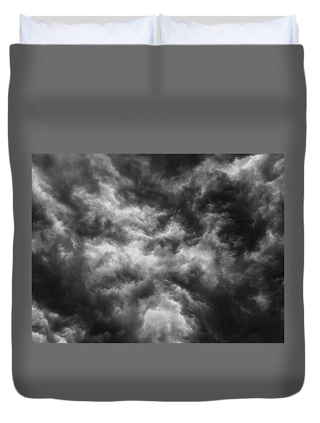 Clouds Duvet Cover featuring the photograph Angry Clouds by Louis Dallara