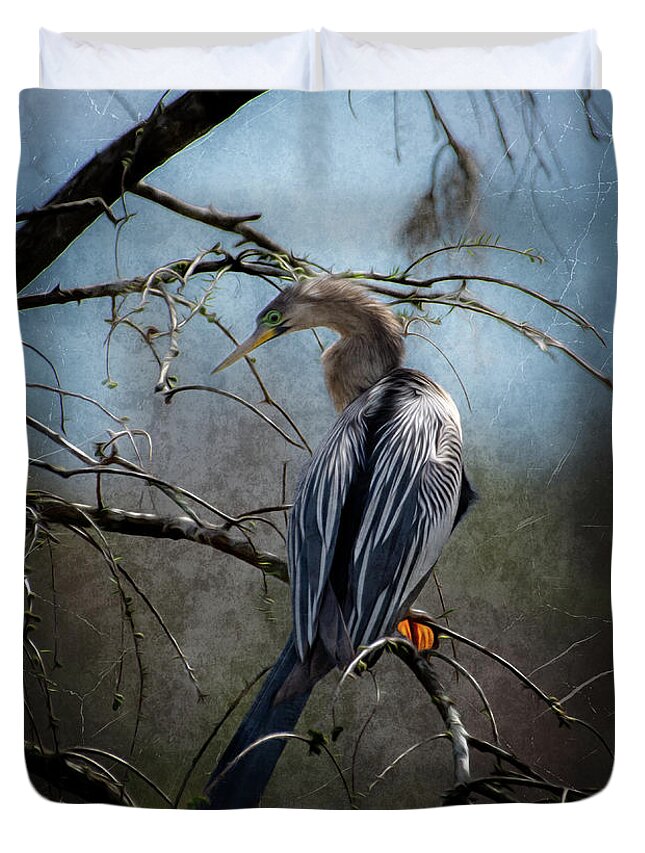 Anhinga Duvet Cover featuring the photograph Anhinga by Crystal Wightman