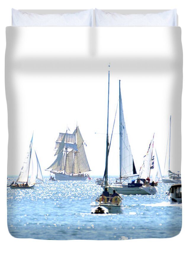 Anny Of Charlestown Duvet Cover featuring the photograph Anny of Charlestown in Falmouth Bay by Terri Waters