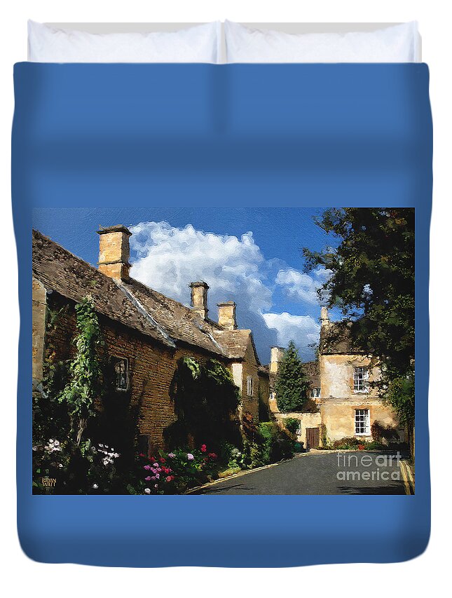 Bourton-on-the-water Duvet Cover featuring the photograph Another Backstreet in Bourton by Brian Watt