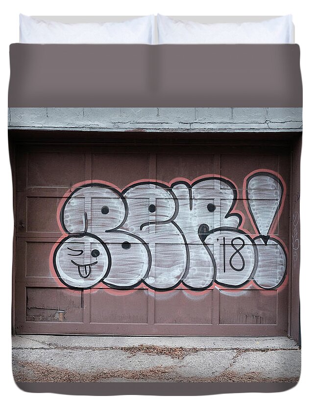 Urban Duvet Cover featuring the photograph Another Garage Door by Kreddible Trout