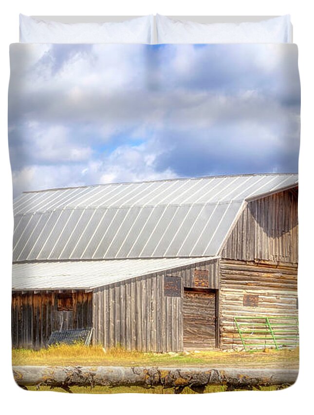 Mormon Row Duvet Cover featuring the photograph Another Mormon Row Barn by Cathy Anderson