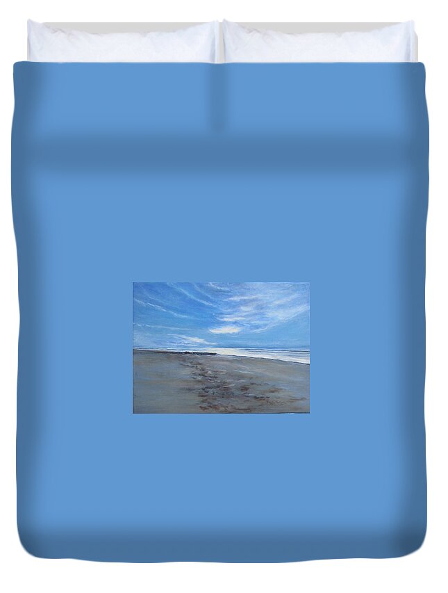 Painting Duvet Cover featuring the painting Another New Day by Paula Pagliughi
