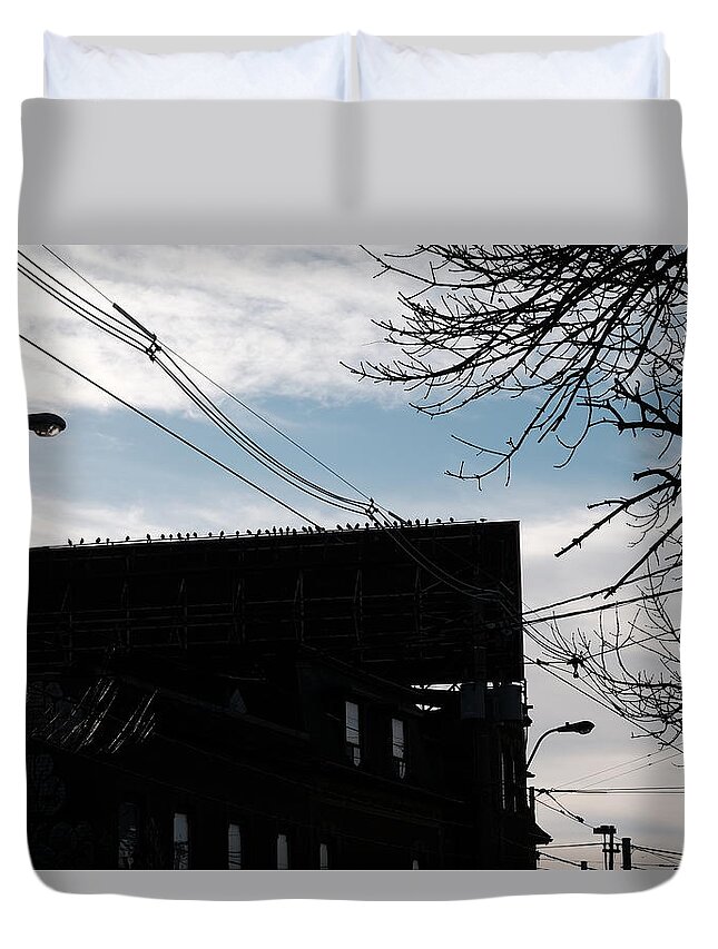 Bird Duvet Cover featuring the photograph Another One For Alfred by Kreddible Trout