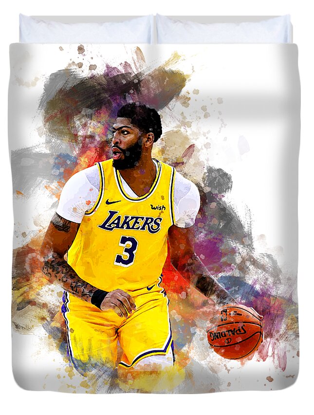 Anthony Davis LA Lakers Nba Player Duvet Cover by Afrio Adistira - Fine Art  America