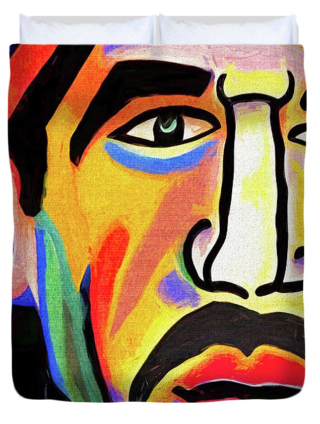 Anthony Duvet Cover featuring the digital art Anthony Kiedis by Bonny Puckett