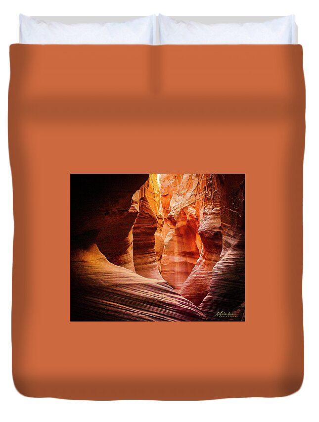 Landscape Duvet Cover featuring the photograph Antilope Series 13 by Silvia Marcoschamer