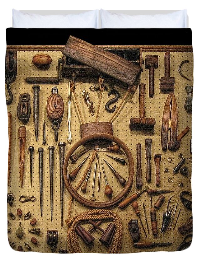 Antique Ropemaker, Sailmaker and Rigger Tools Duvet Cover by Joe Duket -  Fine Art America