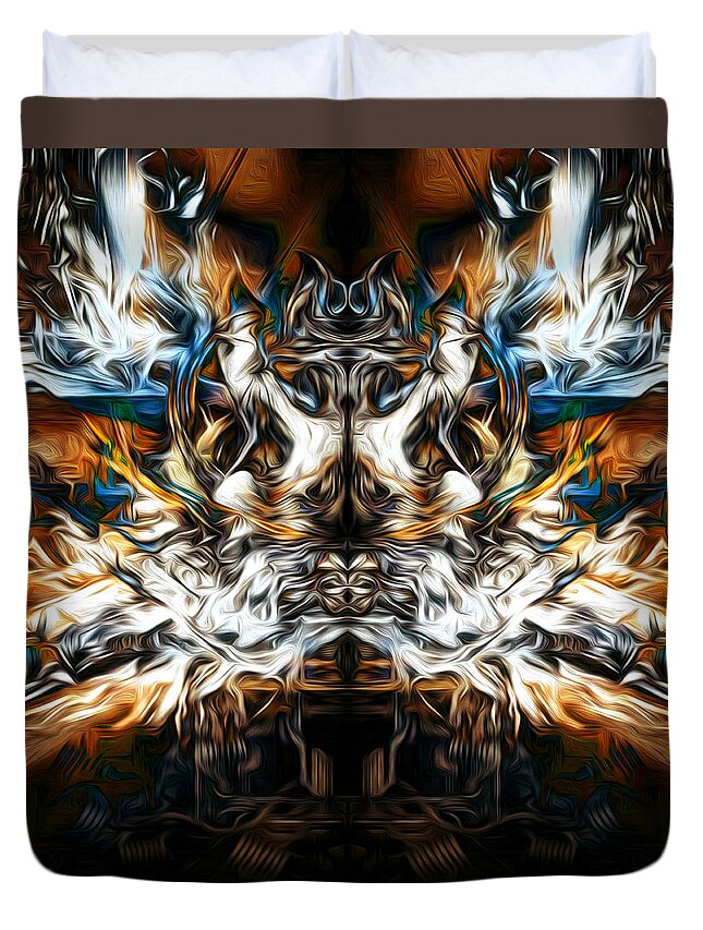 Flames Duvet Cover featuring the digital art Anxiety by Jeff Malderez