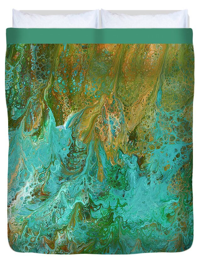 Sea And Sand Duvet Cover featuring the painting Sea and Sand by Tessa Evette