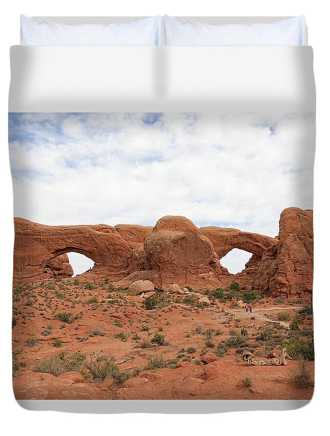 Arches National Park Duvet Cover featuring the photograph Arches National Park - North and South Windows by Richard Krebs
