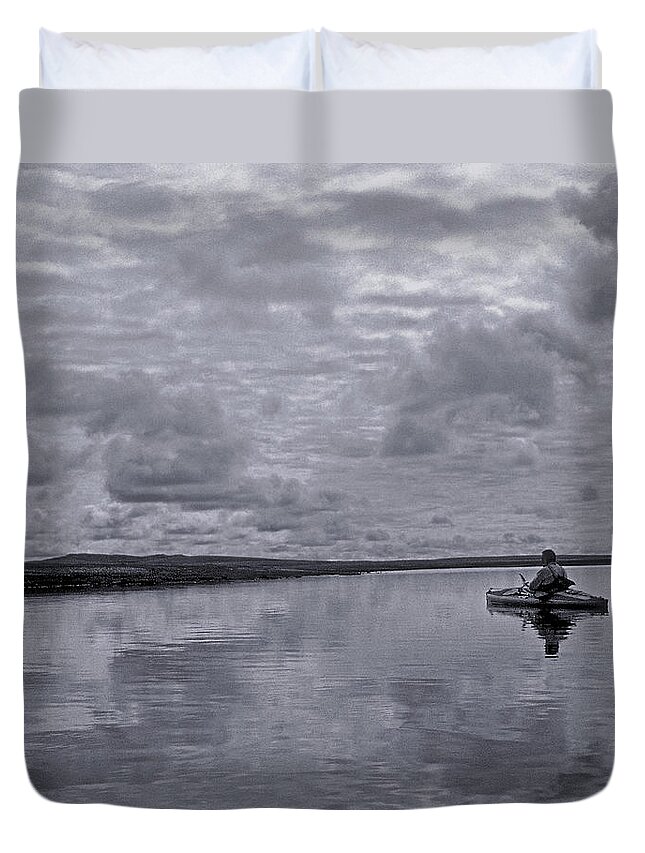 Canada Duvet Cover featuring the photograph Arctic Kayak by Tom Daniel