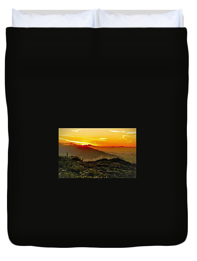  Duvet Cover featuring the photograph Arizona Sunset by Brad Nellis