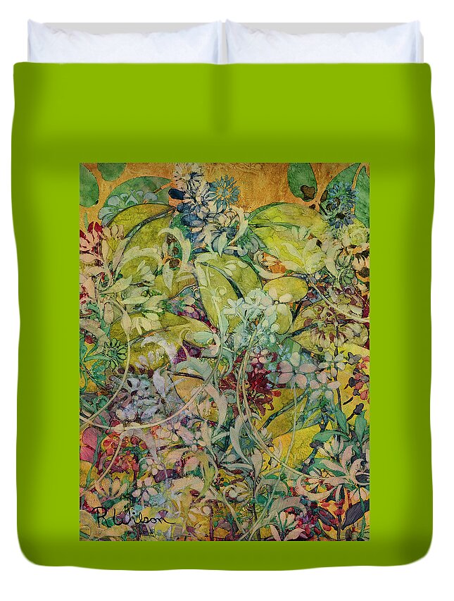 Floral Duvet Cover featuring the painting Garden #1 by Rebecca Wilson
