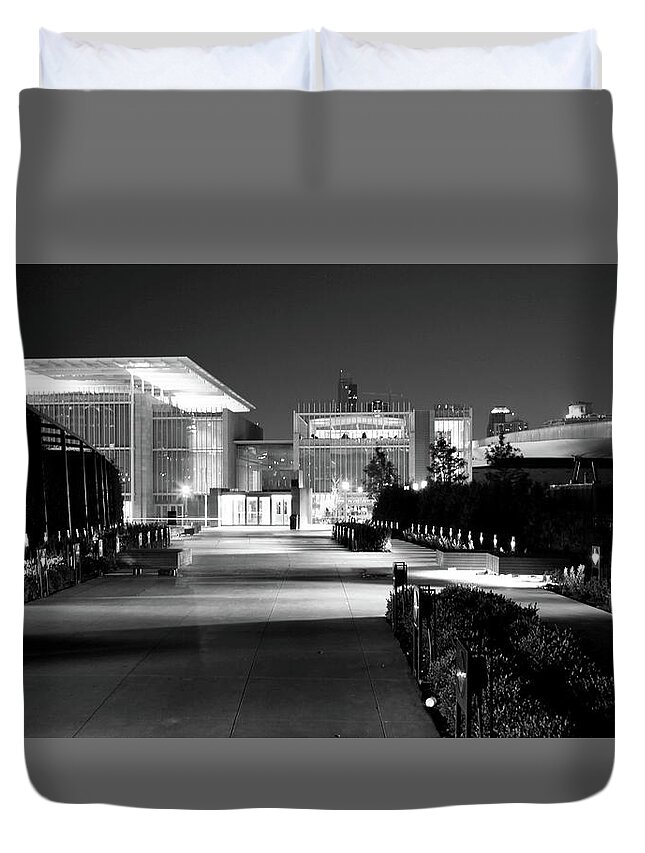 Architecture Duvet Cover featuring the photograph Art Institute Chicago Architecture Night by Patrick Malon