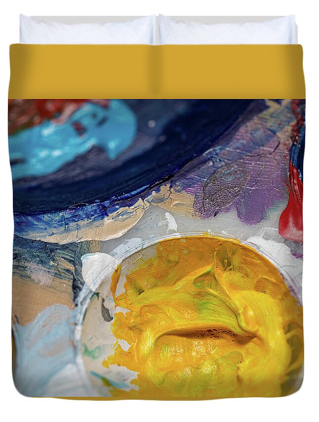 Art Duvet Cover featuring the photograph Art Palette Colorful 2 by Amelia Pearn