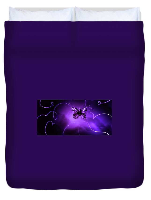Butterfly Duvet Cover featuring the digital art Art - Way of the Butterfly by Matthias Zegveld