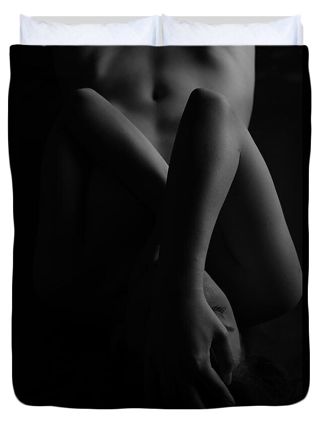 Artistic Duvet Cover featuring the photograph Artistic female nude photography v2 by Eran Turgeman Prints
