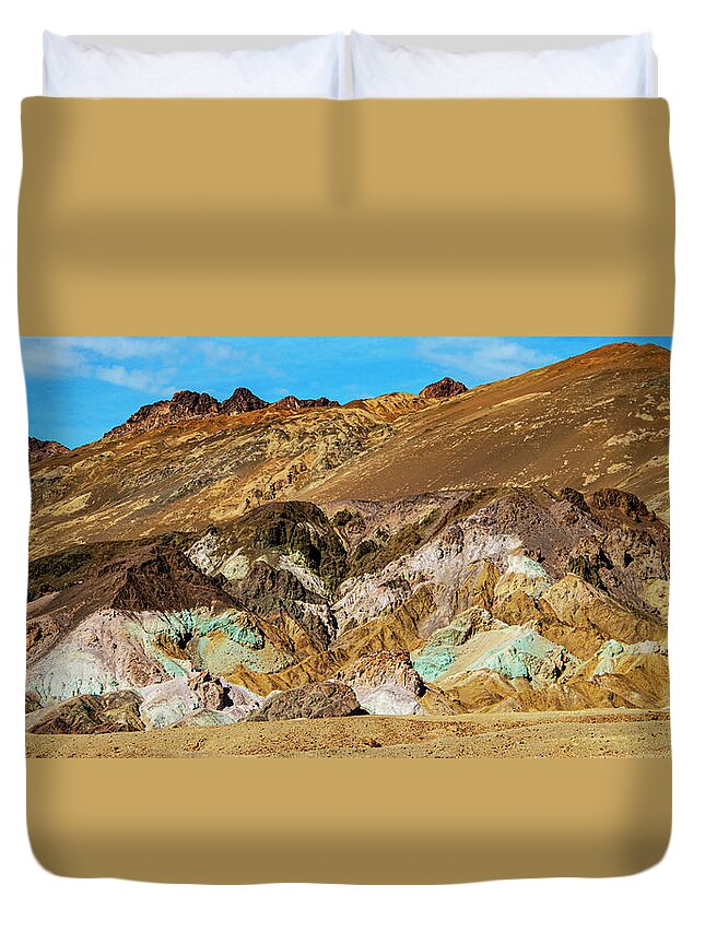 National Parks Duvet Cover featuring the photograph Artist's Palette Death Valley by David Salter