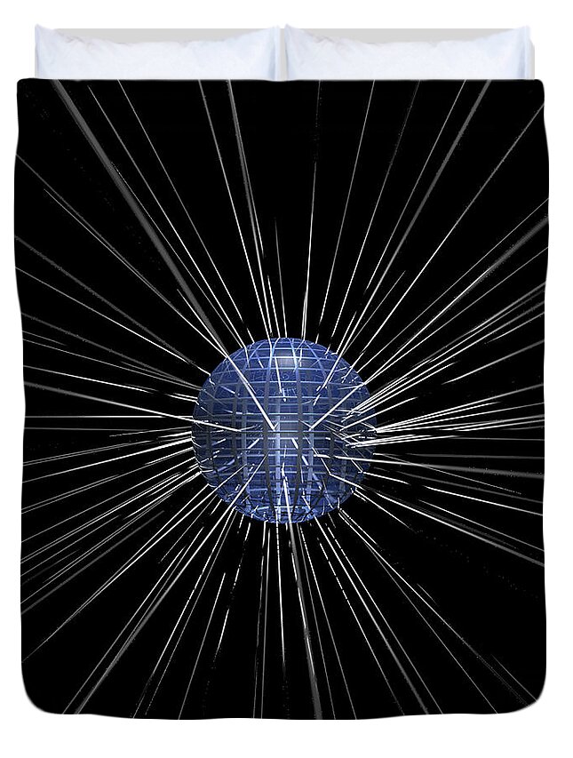 Laser Beams Duvet Cover featuring the digital art Laser Beam Lights by Phil Perkins