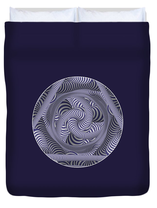 Illusion Duvet Cover featuring the digital art Nautical Coloured 3D Illusion by Barefoot Bodeez Art