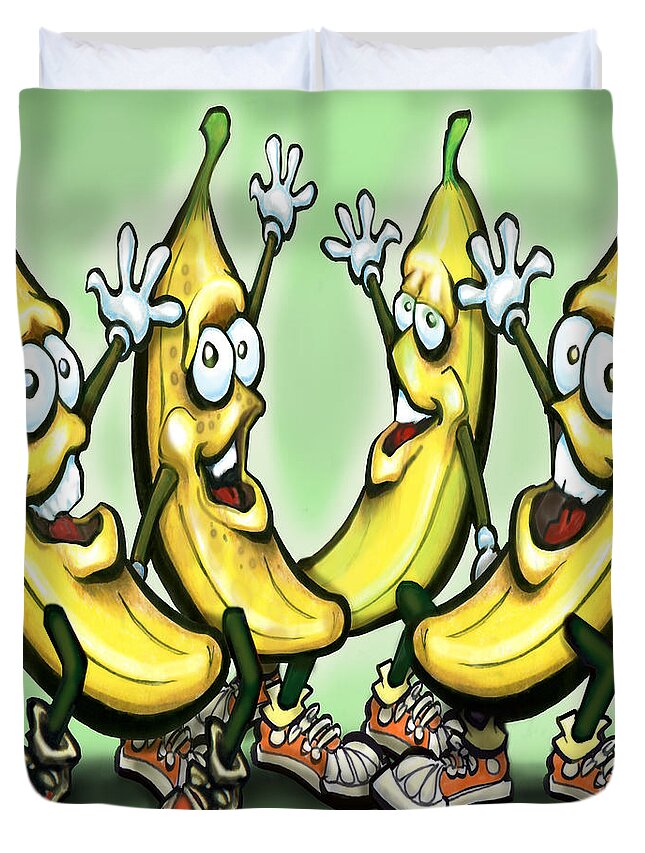 Banana Duvet Cover featuring the painting Bananas by Kevin Middleton