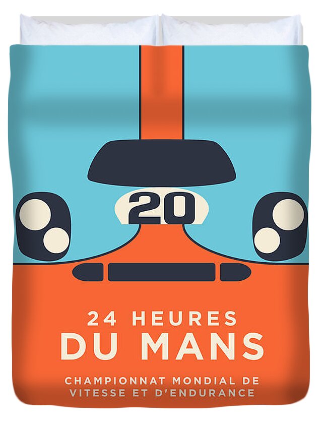 Le Mans Duvet Cover featuring the digital art Le Mans Minimal B by Organic Synthesis