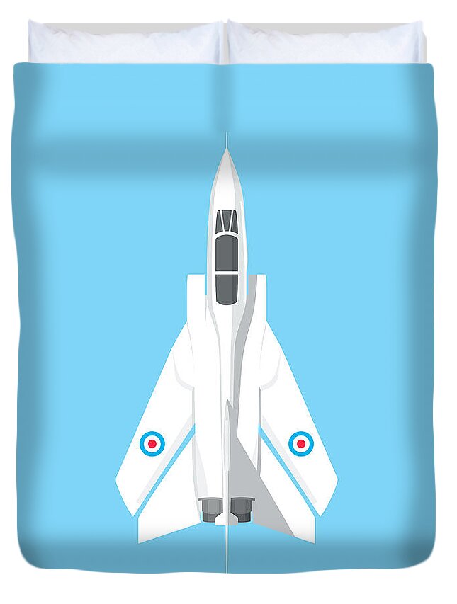 Aircraft Duvet Cover featuring the digital art Tornado Swing Wing Jet - Sky by Organic Synthesis
