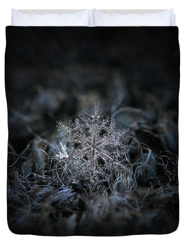 Snowflake Duvet Cover featuring the photograph Real snowflake 2014-12-26_2 by Alexey Kljatov
