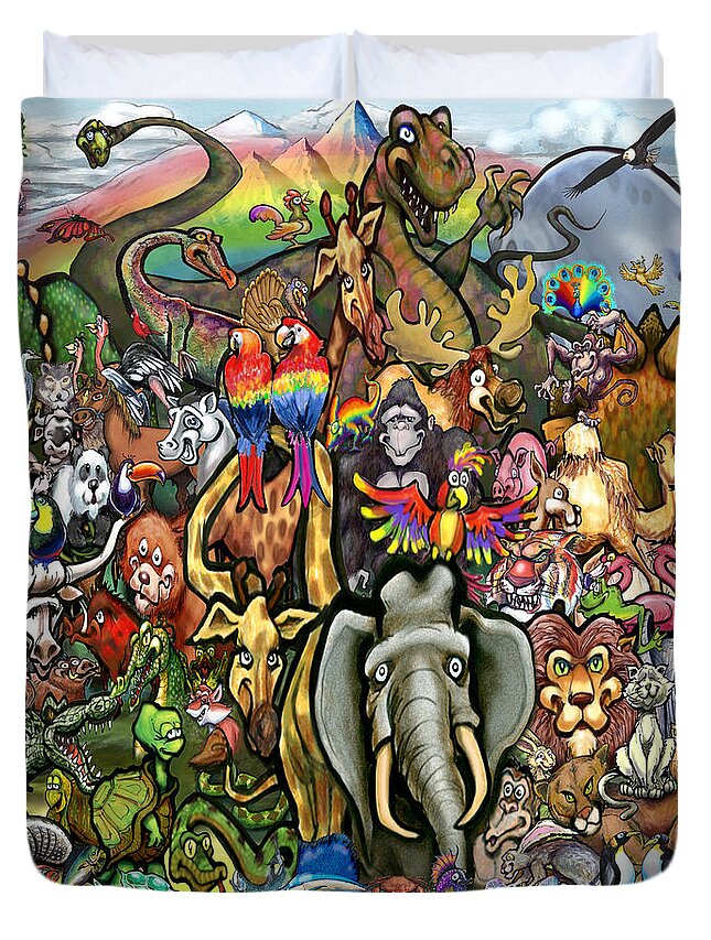 Animal Duvet Cover featuring the digital art Animals of Planet Earth by Kevin Middleton