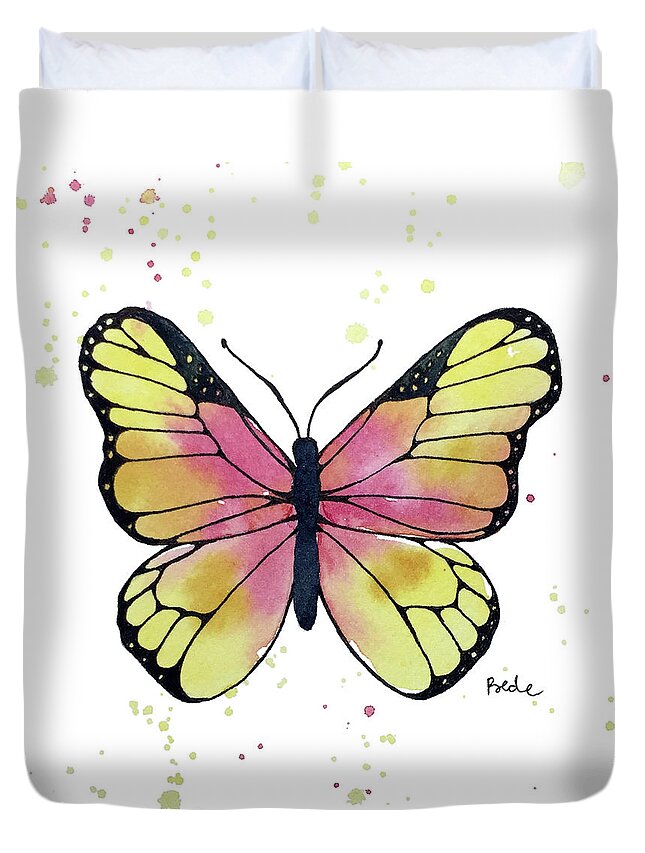 Butterfly Duvet Cover featuring the painting Butterfly by Catherine Bede