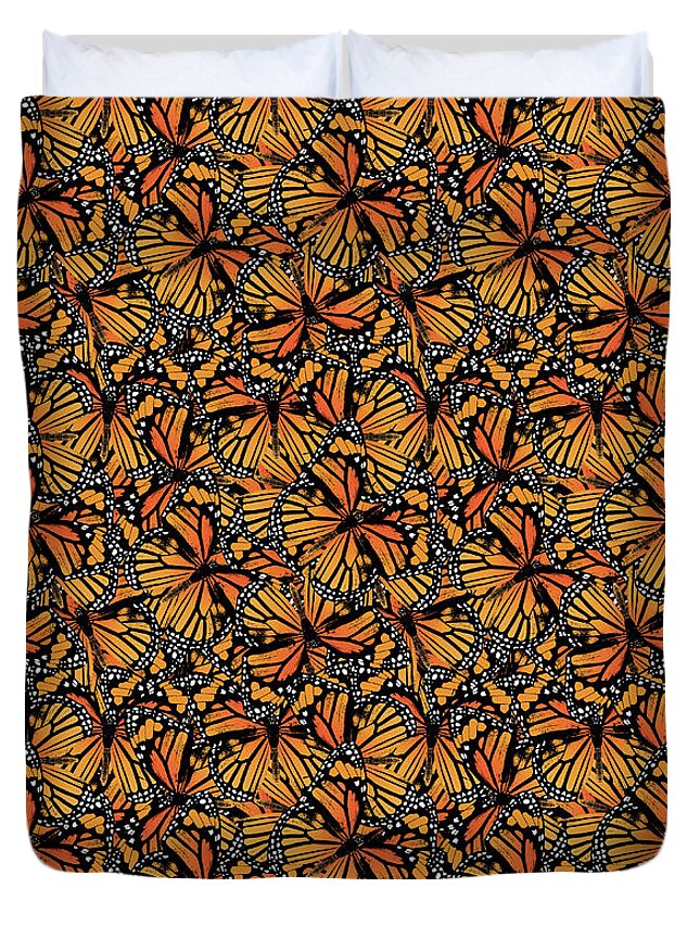 Monarch Butterfly Patterns Duvet Cover featuring the digital art Monarch Butterfly Pattern by Eclectic at Heart