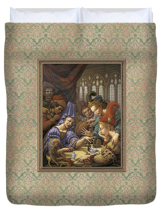 Fortune Teller Duvet Cover featuring the pastel The Fortune Teller by Kurt Wenner